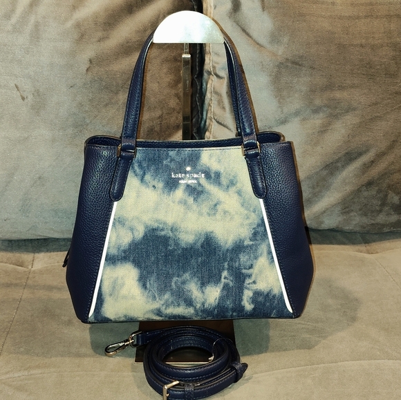 NWOT Kate Spade RARE Denim Tye Dyed Crossbody Tote - Picture 1 of 16